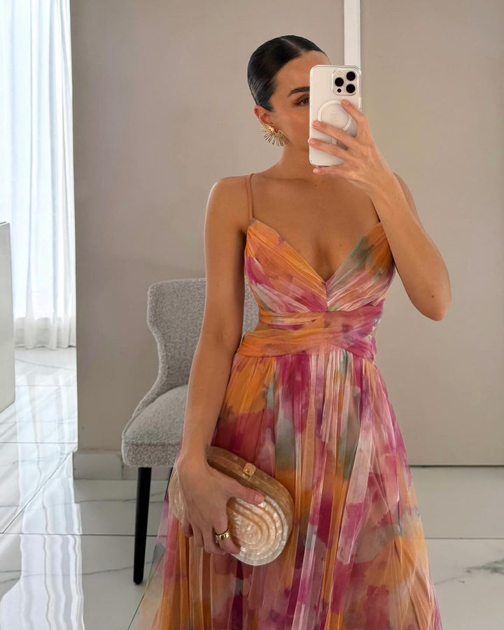 La Scintilla™ | Abito Maxi Eleganza Floreale