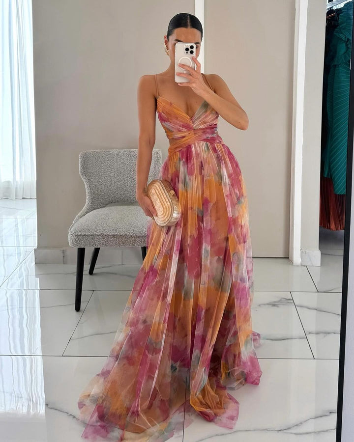 La Scintilla™ | Abito Maxi Eleganza Floreale