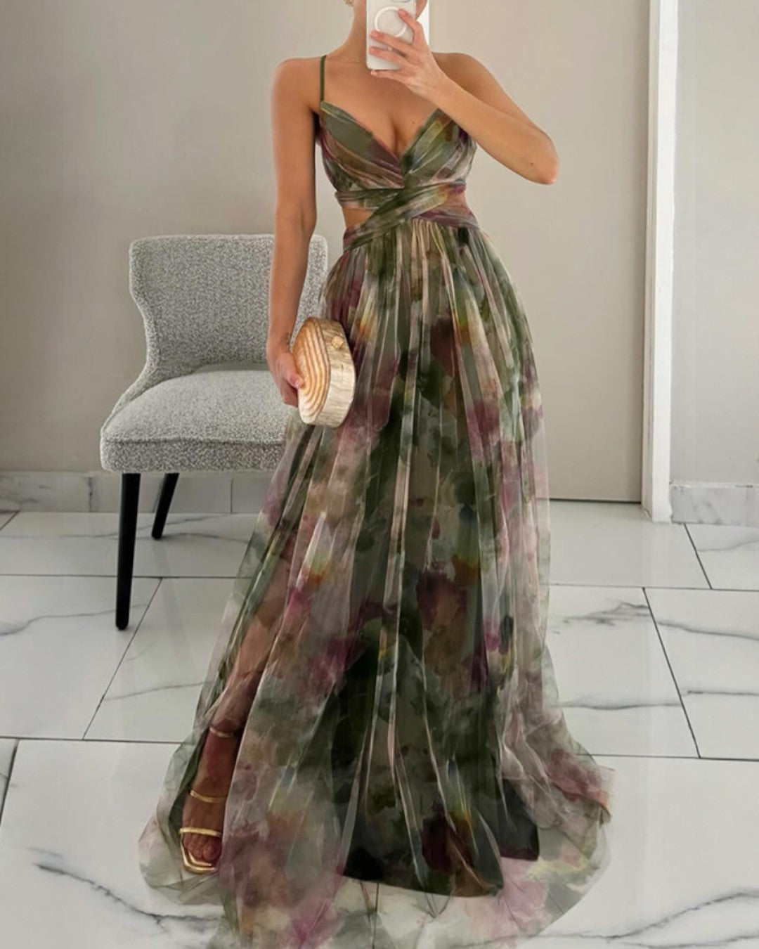 La Scintilla™ | Abito Maxi Eleganza Floreale