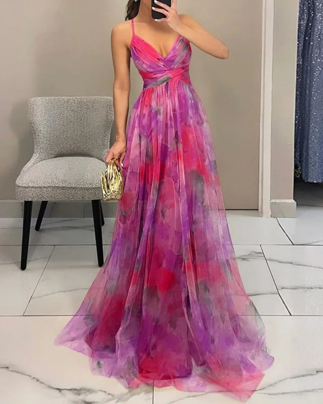 La Scintilla™ | Abito Maxi Eleganza Floreale