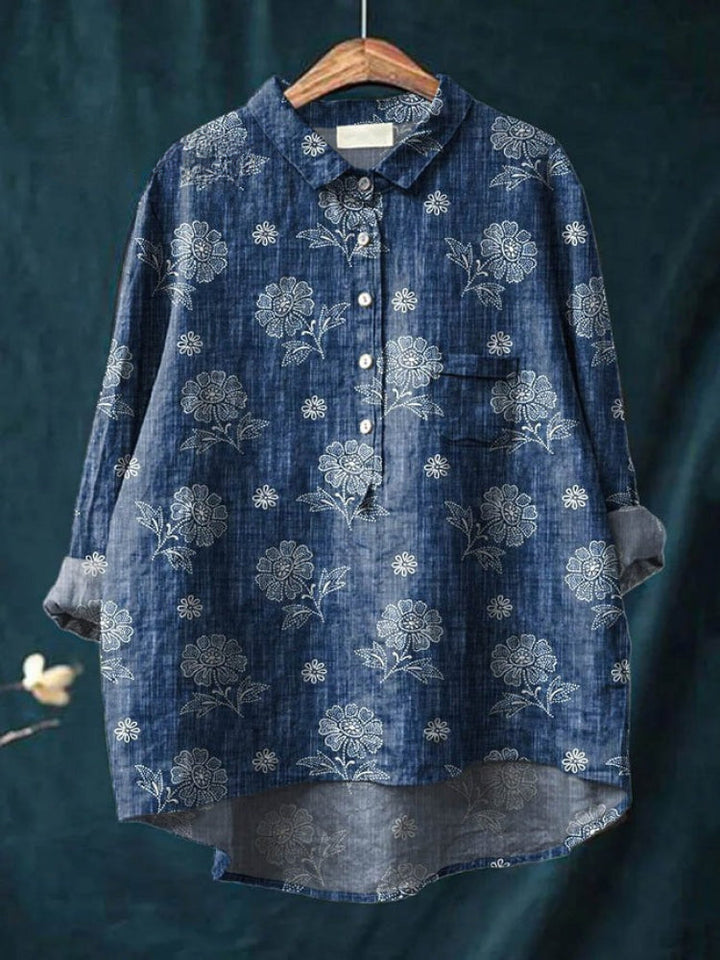 Vivia™ | Blusa in Lino Senza Tempo con Stampa