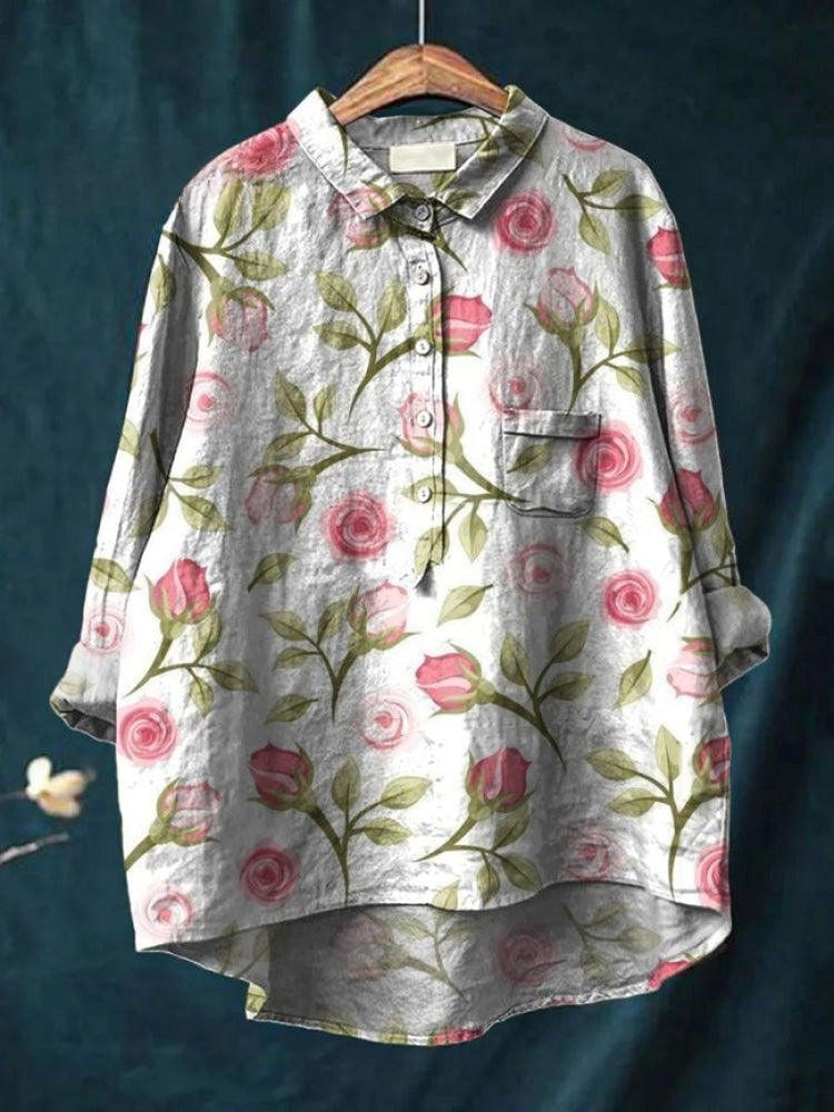 Lina | Camicia Ricamata Floreale Vivace
