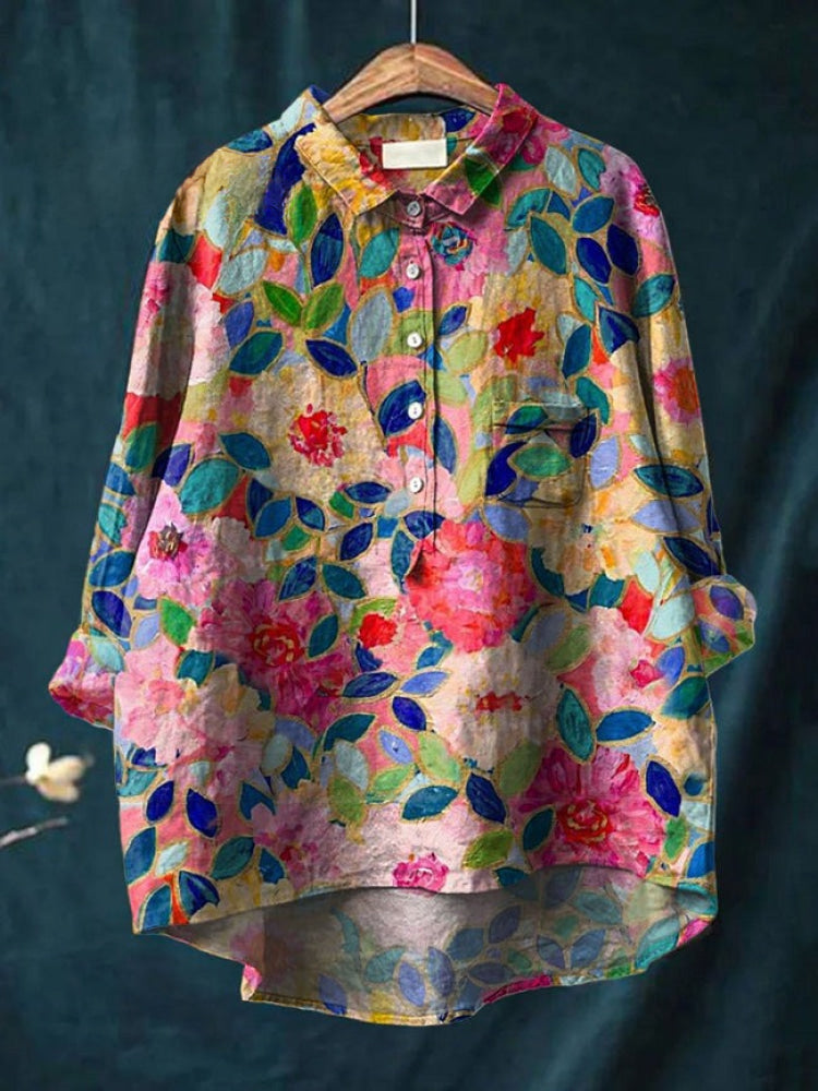 Sienna™ | Blusa in Lino Senza Tempo con Stampa